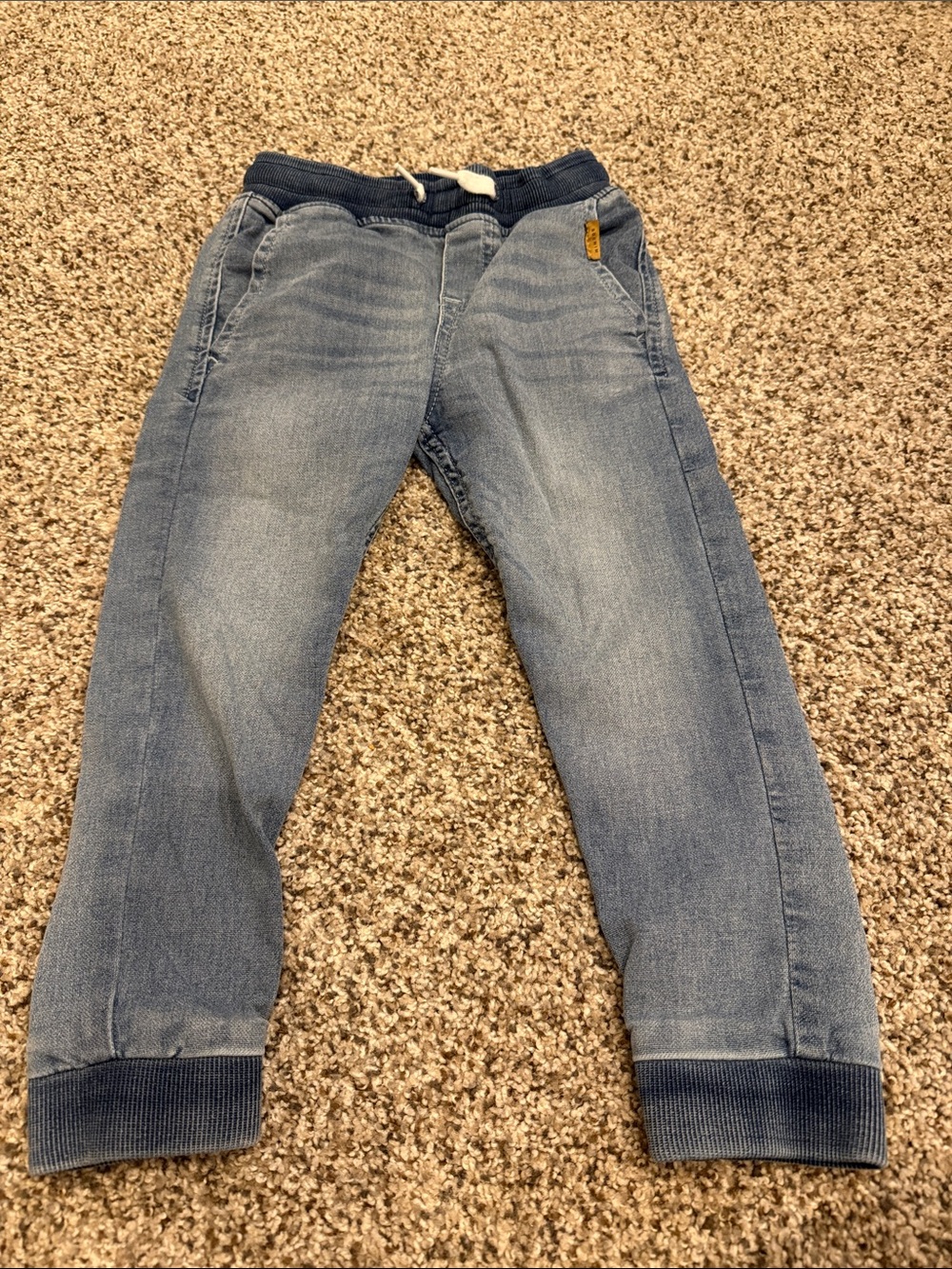H&M Light Blue Boys Jogger Jeans with Ribbed Cuffs
